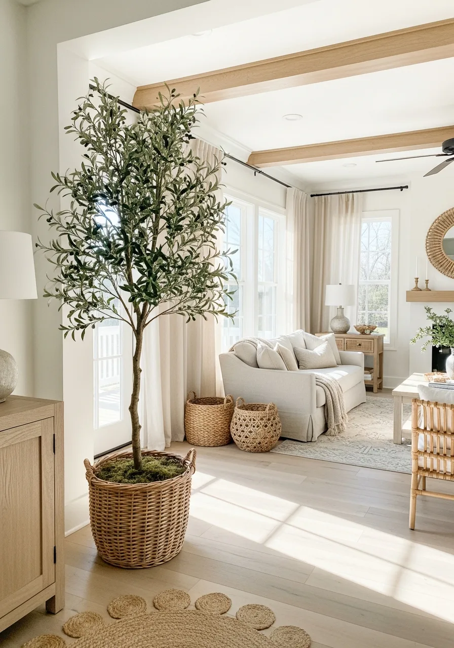 30. Potted Faux Olive Trees