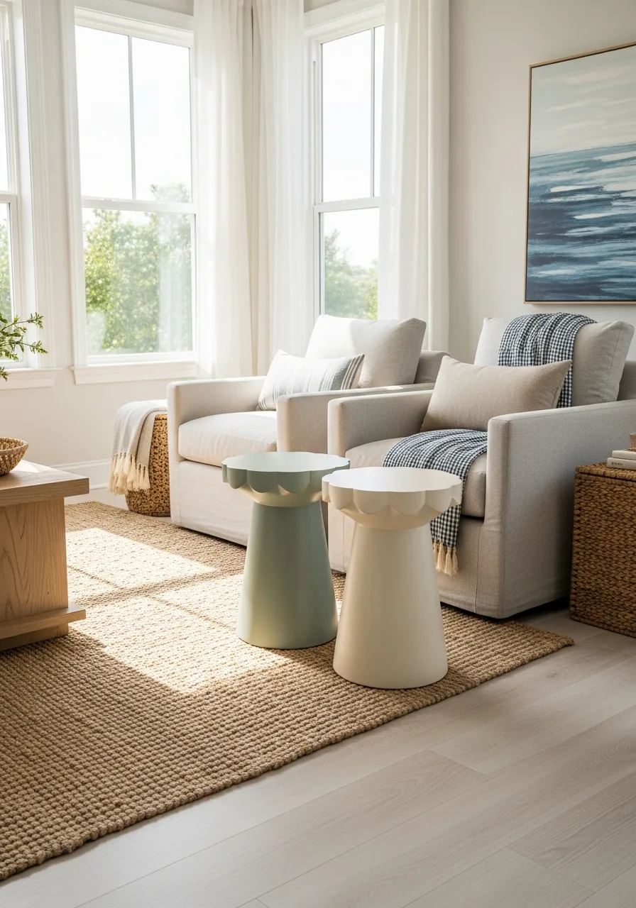 34. Scalloped Edge Side Tables