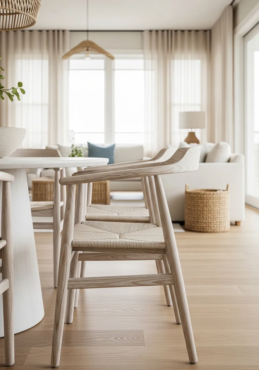39. Bleached Wood Dining Chairs
