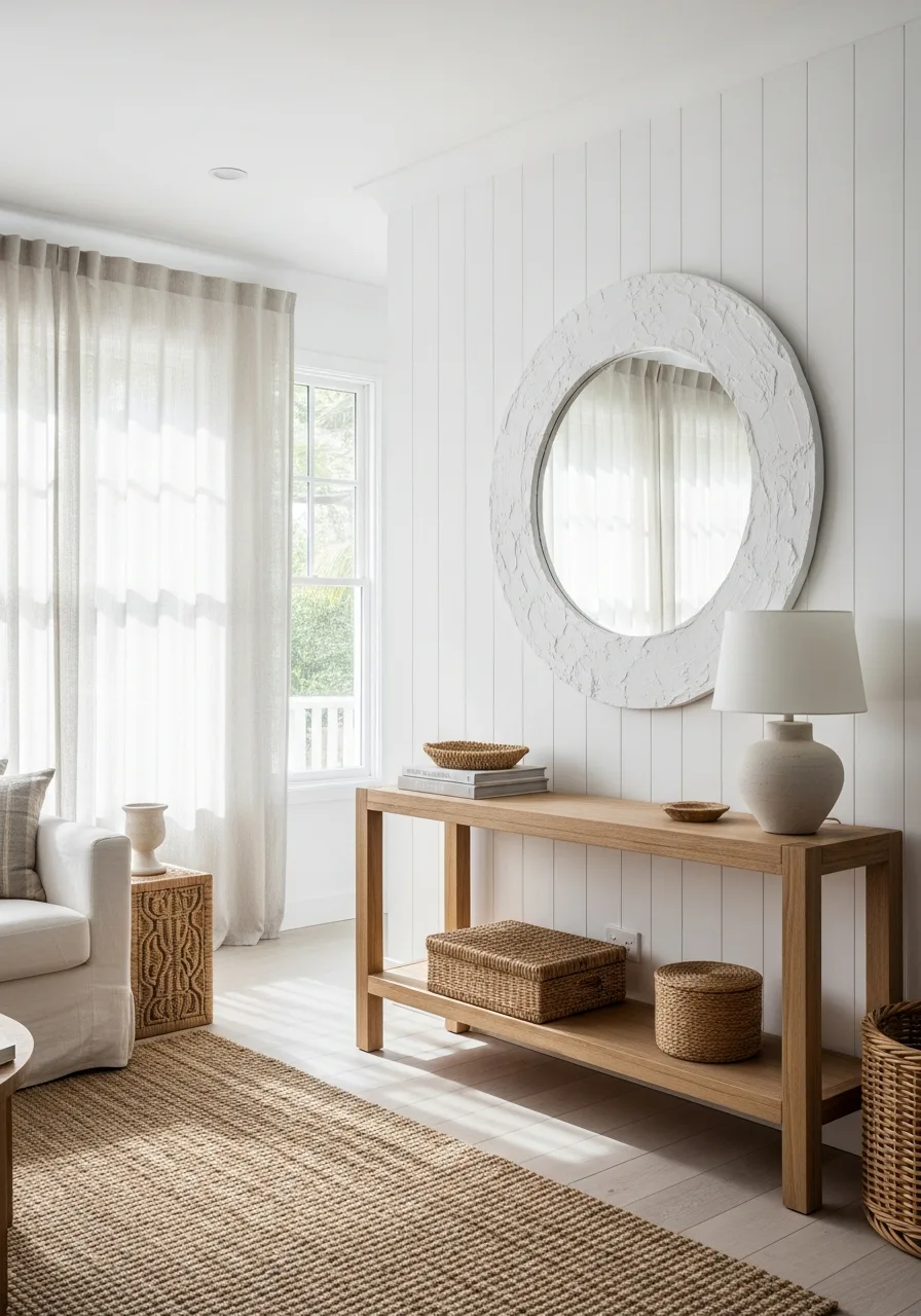 41. Textured White Plaster Mirrors