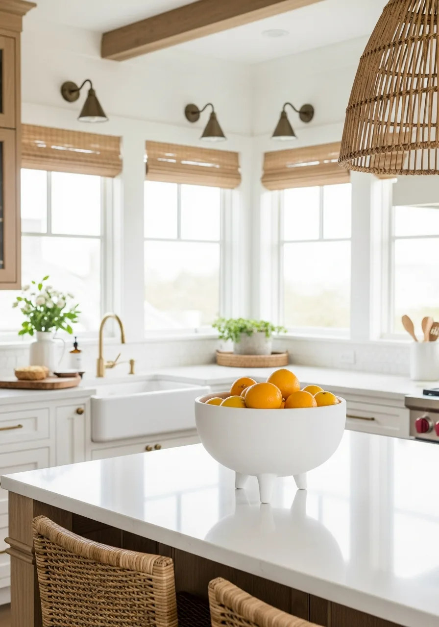 23. White Ceramic Fruit Bowls