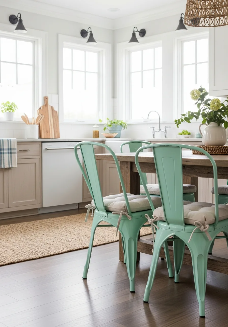 24. Industrial Metal Bistro Chairs