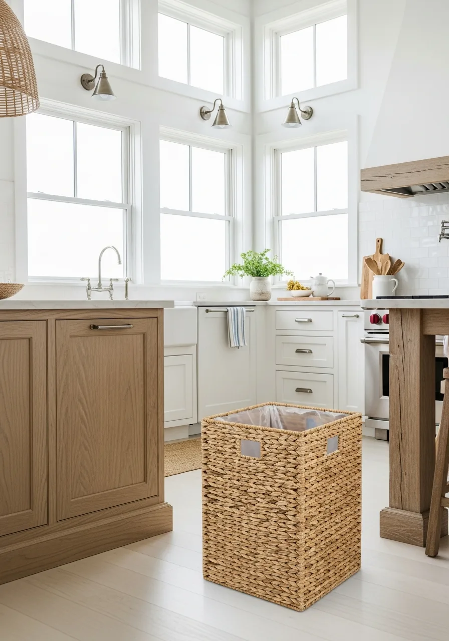 40. Woven Seagrass Waste Basket