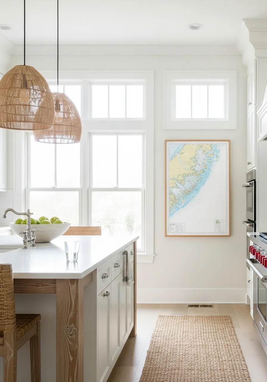 44. Framed Nautical Chart Decor