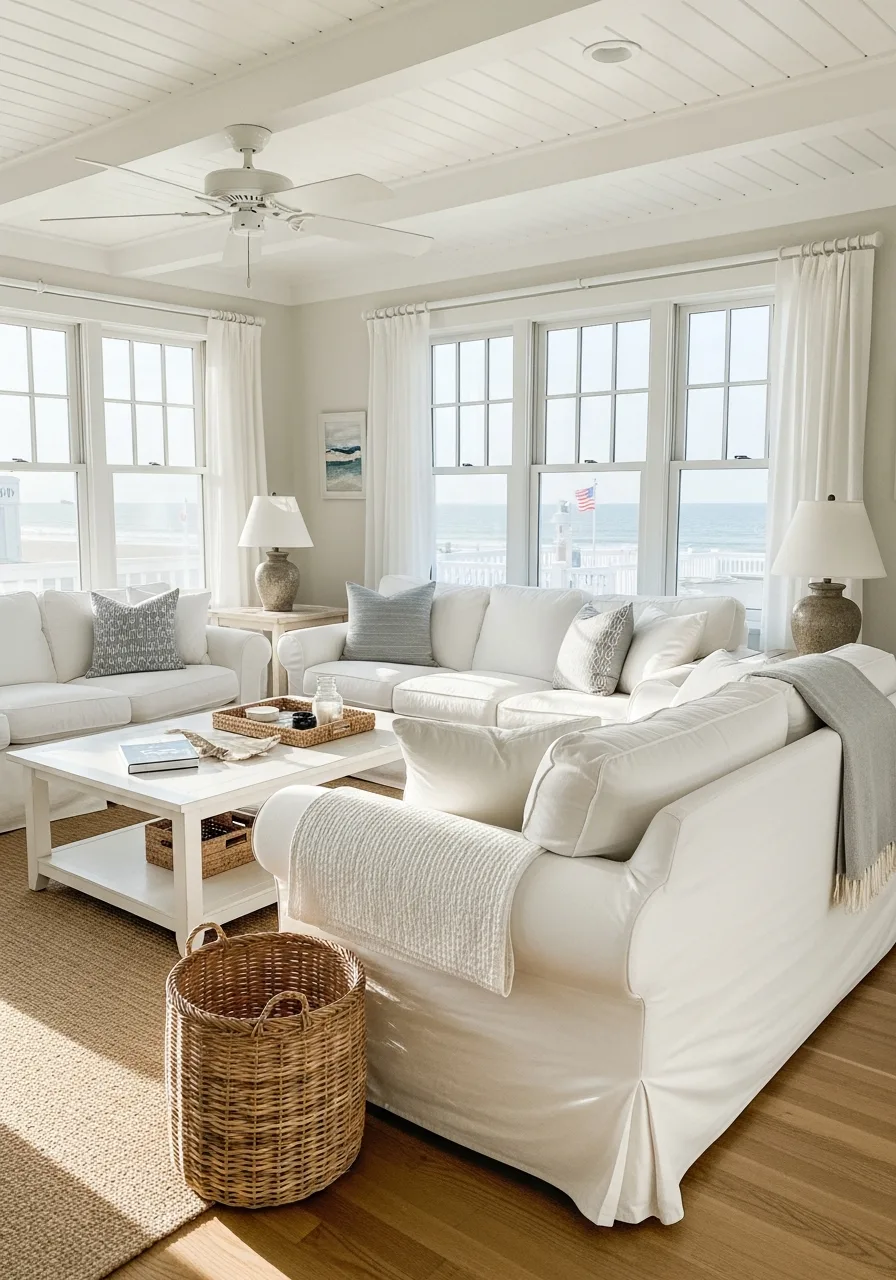 1. White Slipcovered Sofas