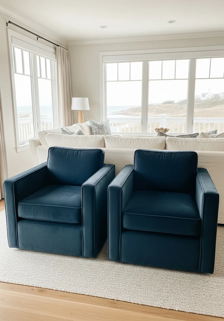 18. Blue Velvet Accent Chairs