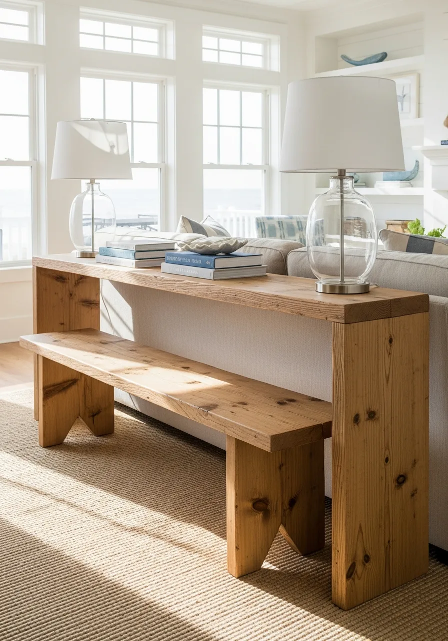 42. Wide Plank Pine Benches
