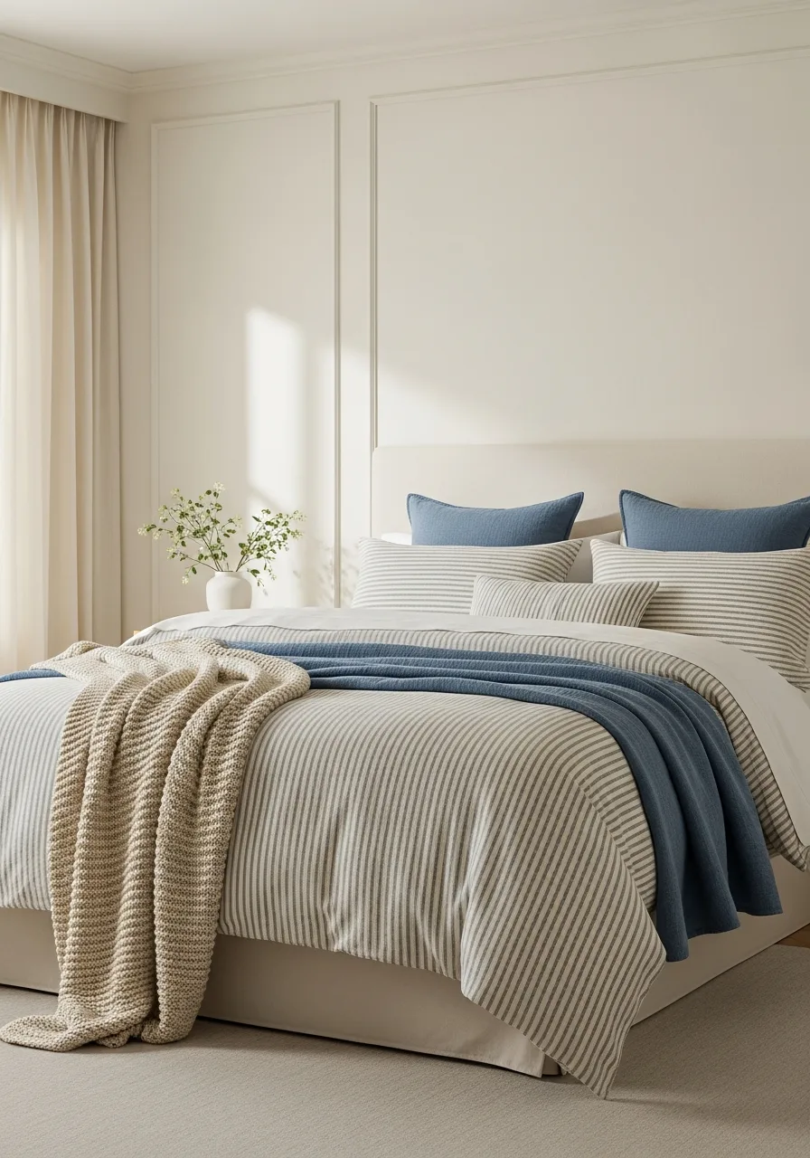 11. Tailored Striped Bedding
