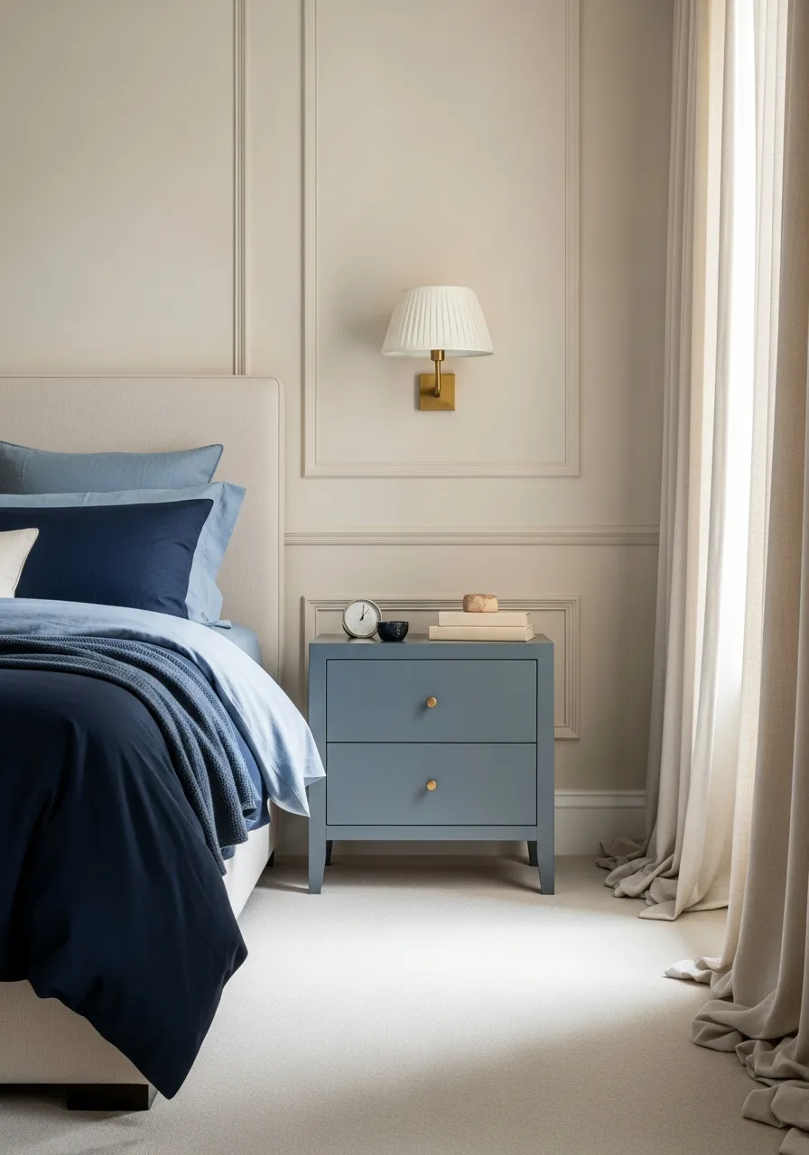 17. Painted Matte Blue Nightstand
