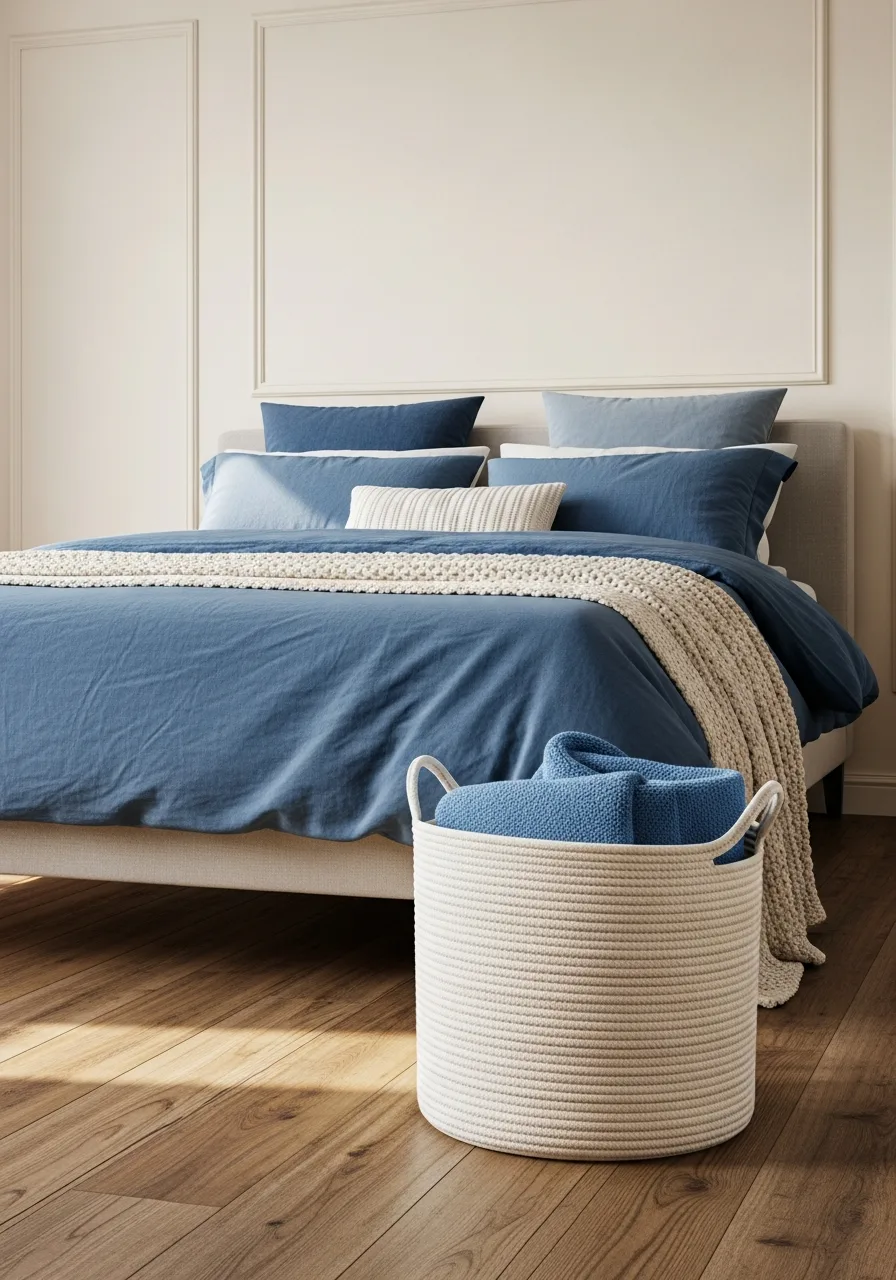 25. Large Cream Rope Baskets