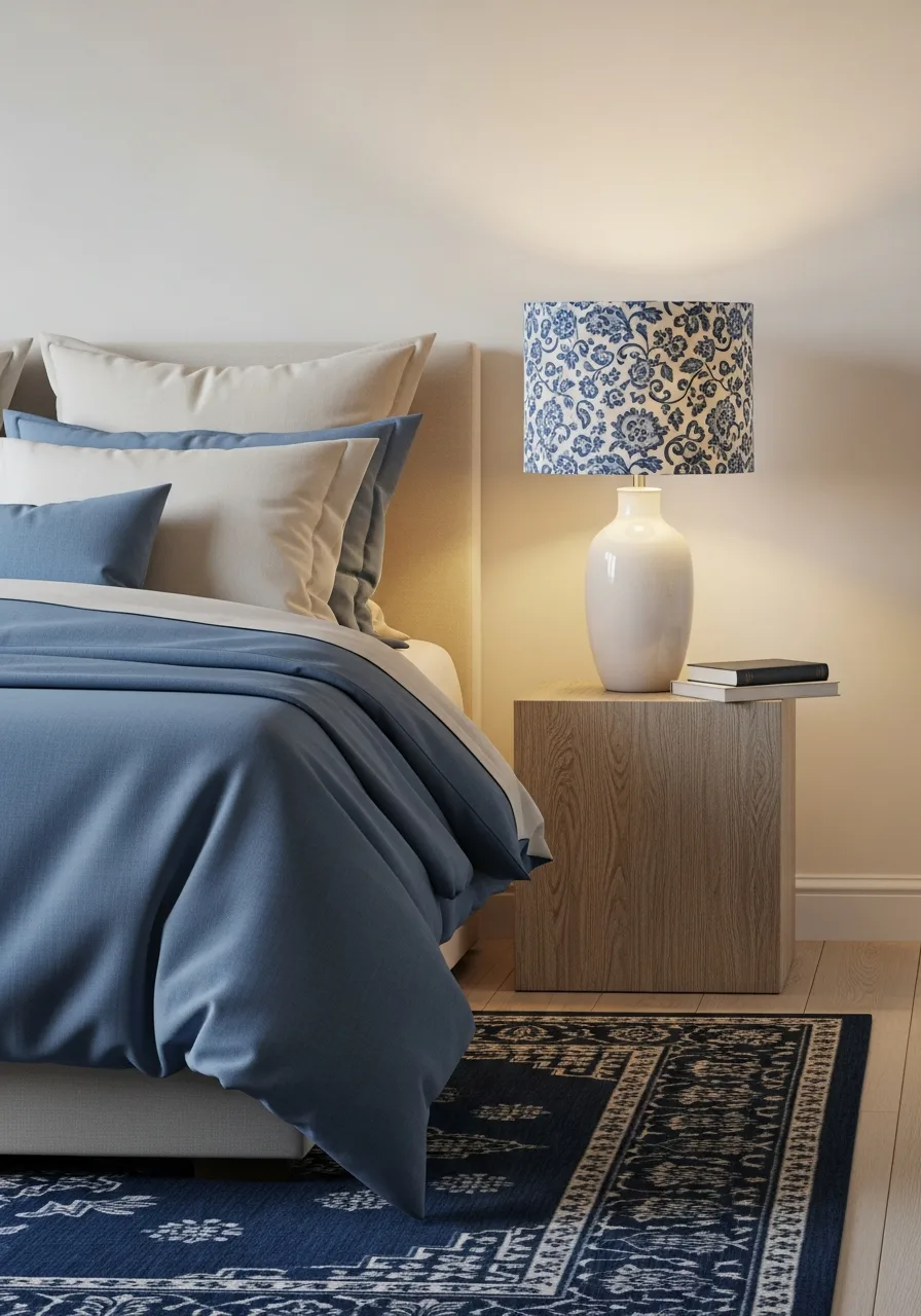 26. Blue Floral Patterned Lampshade