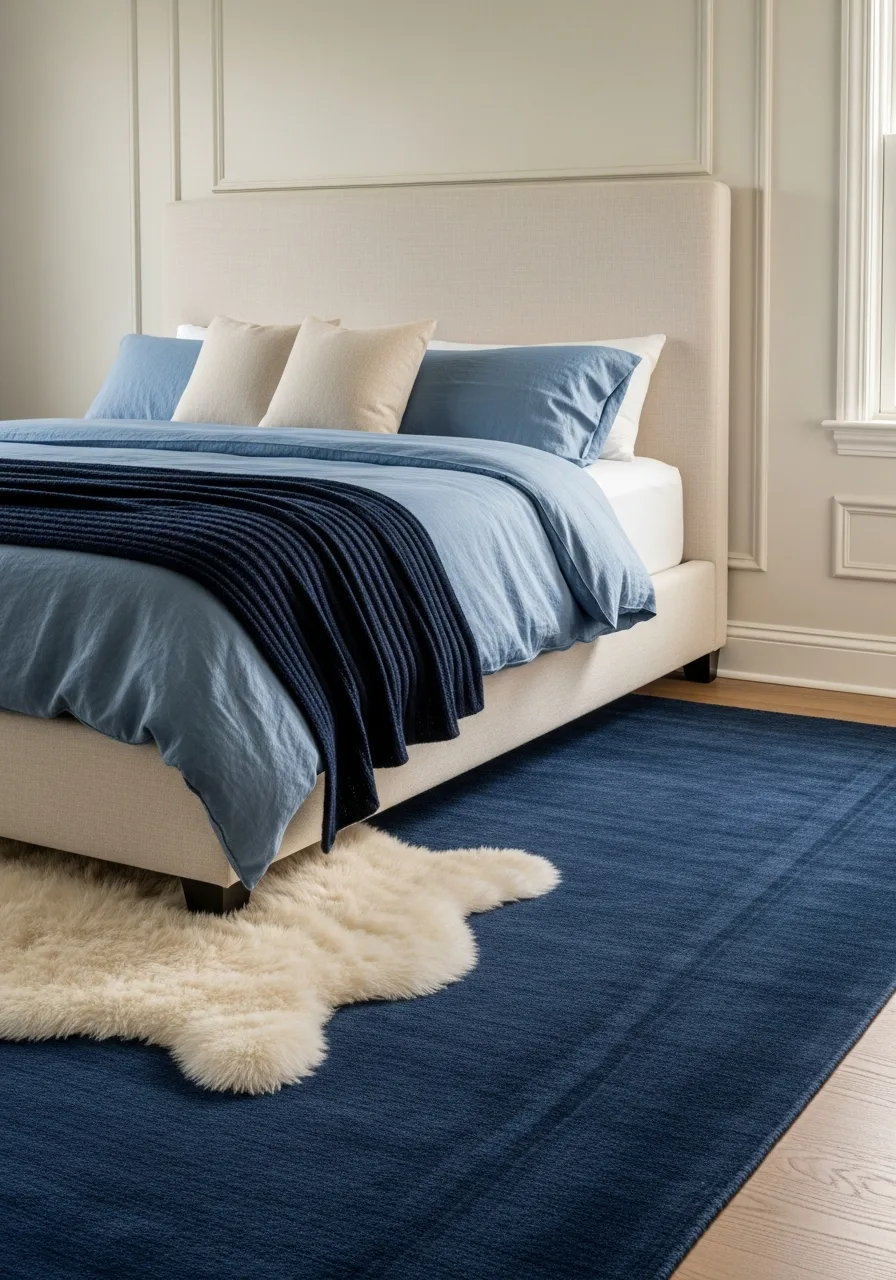 36. Cream Faux Fur Rug