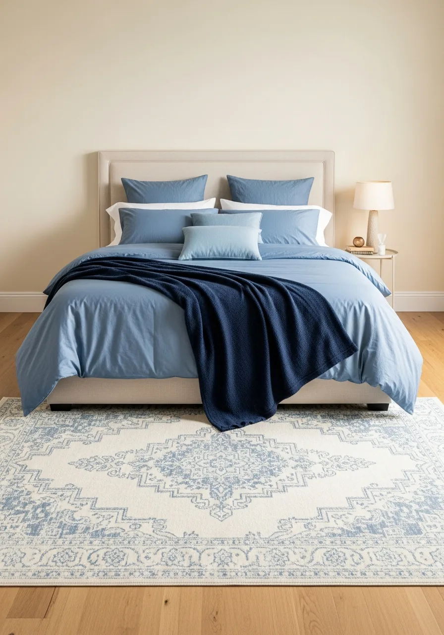 4. Distressed Patterned Rug