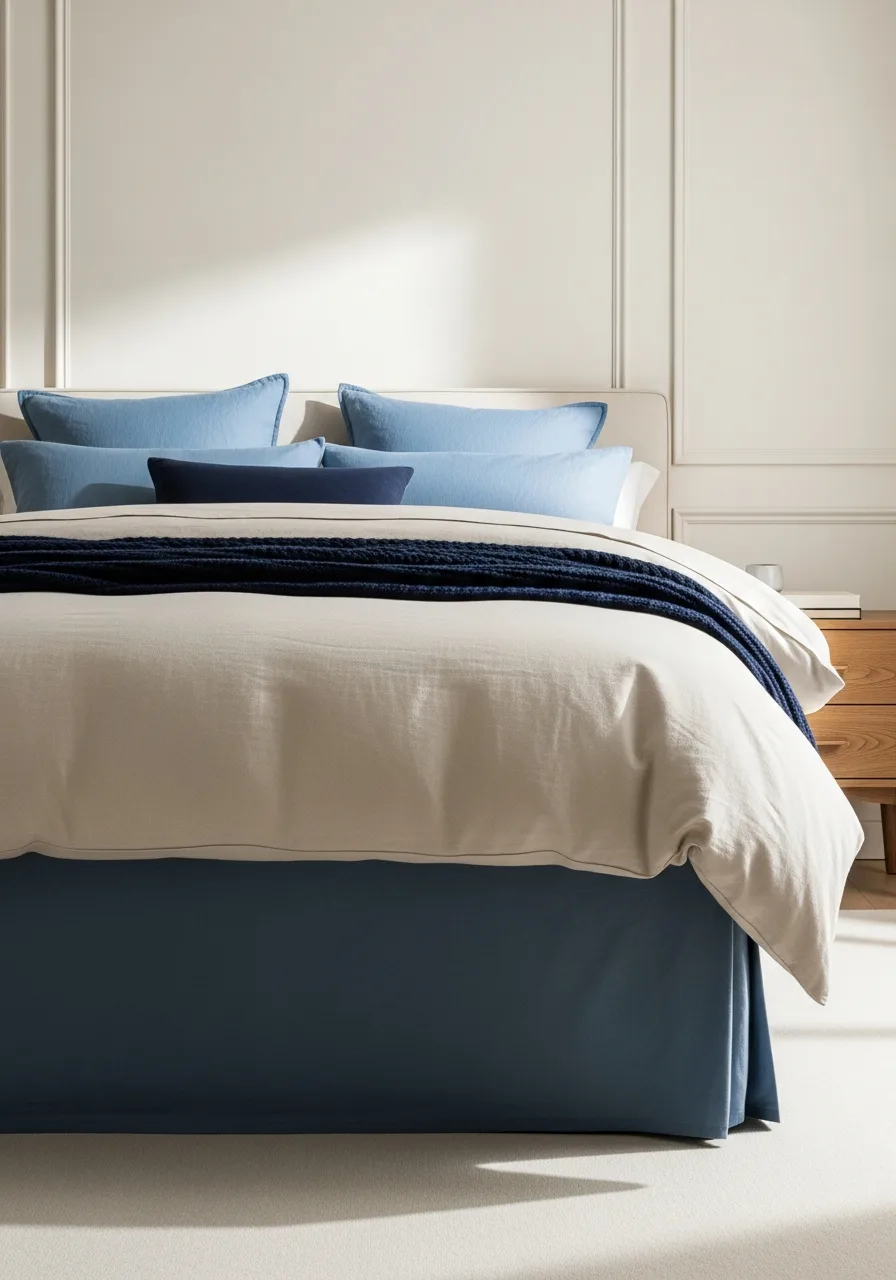44. Dusty Blue Bed Skirt