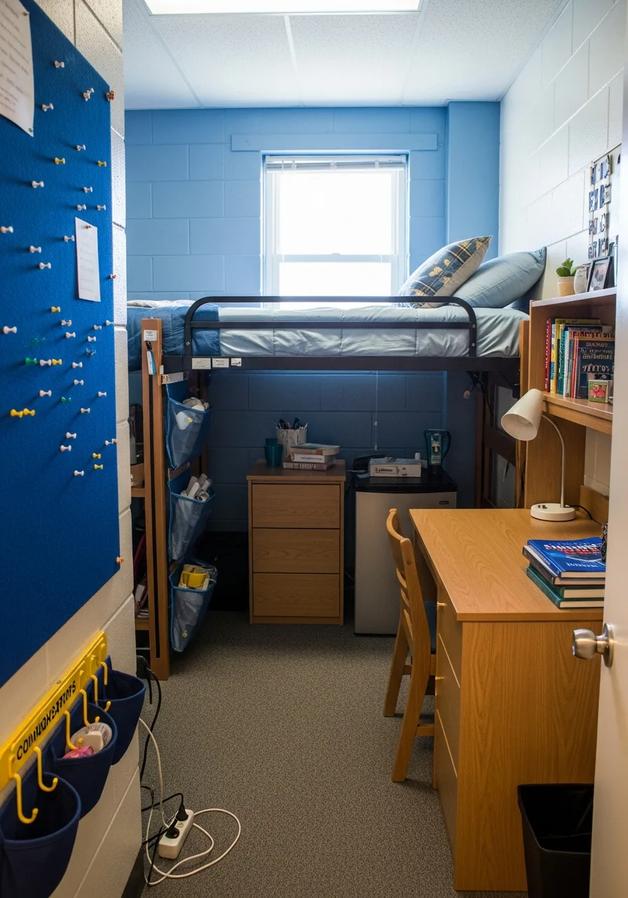 45. Blue Fabric Bulletin Board