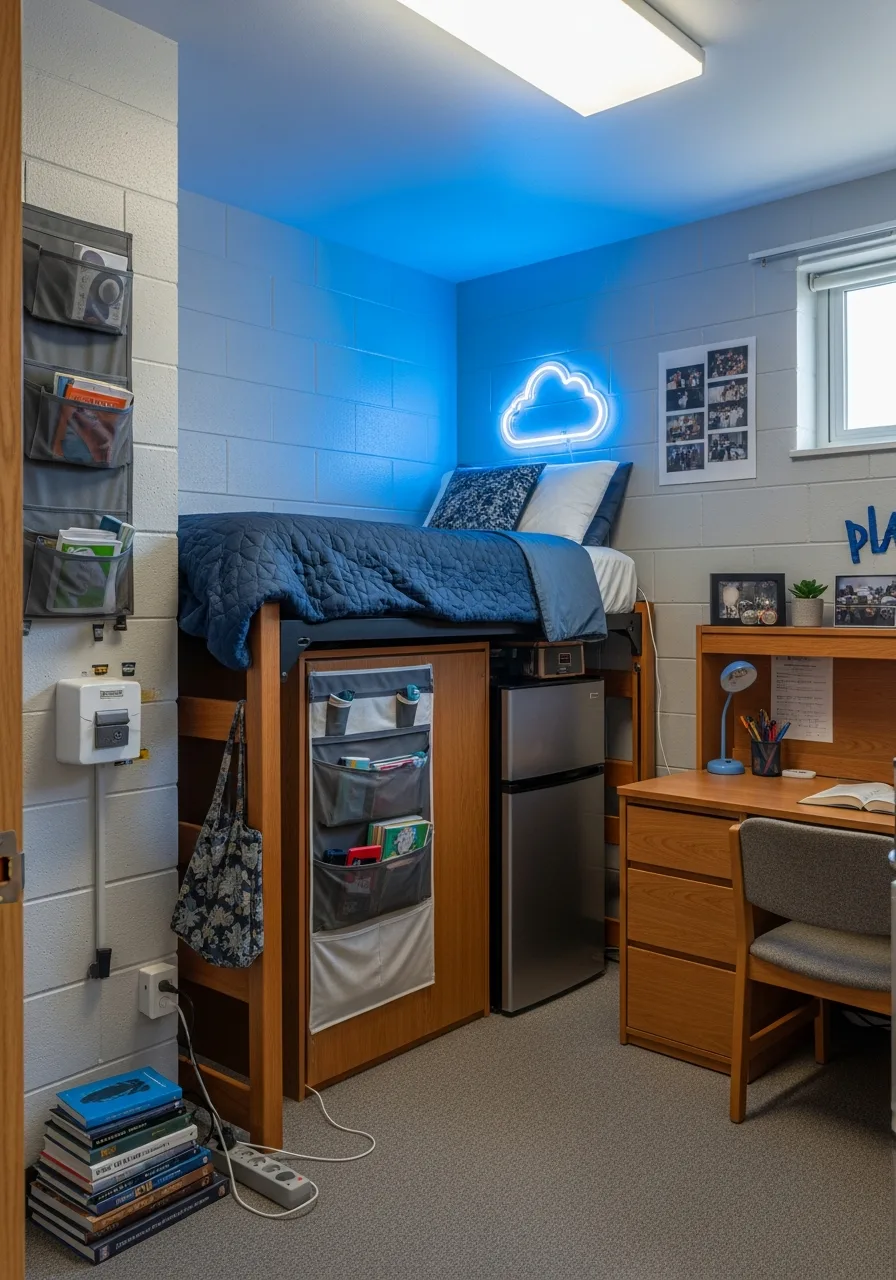 49. Blue Neon Cloud Sign