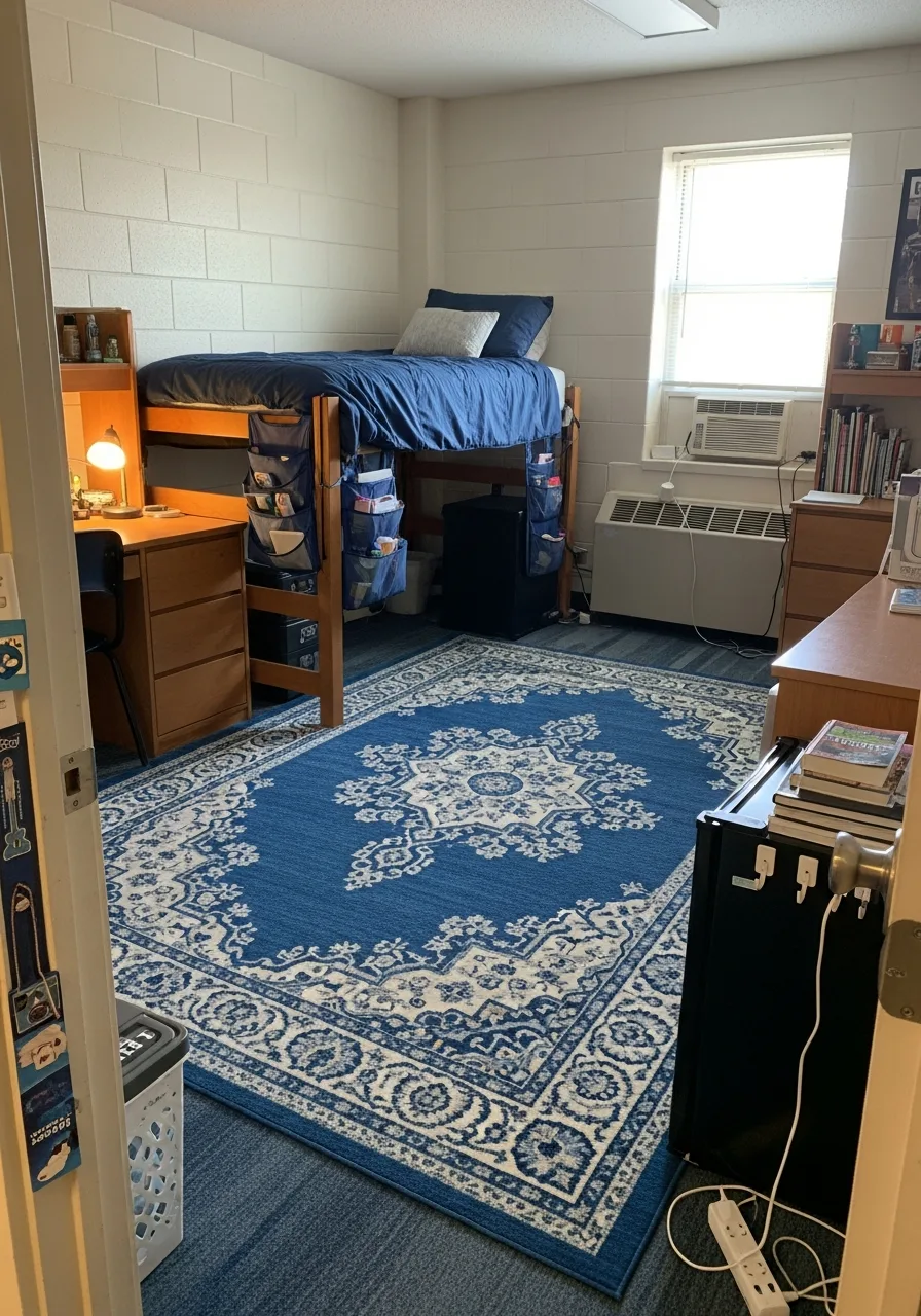 6. Blue Patterned Area Rug