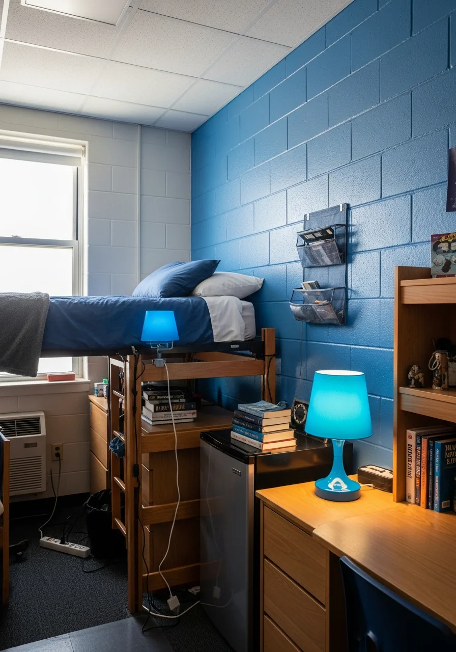 9. Azure Blue Bedside Lamp