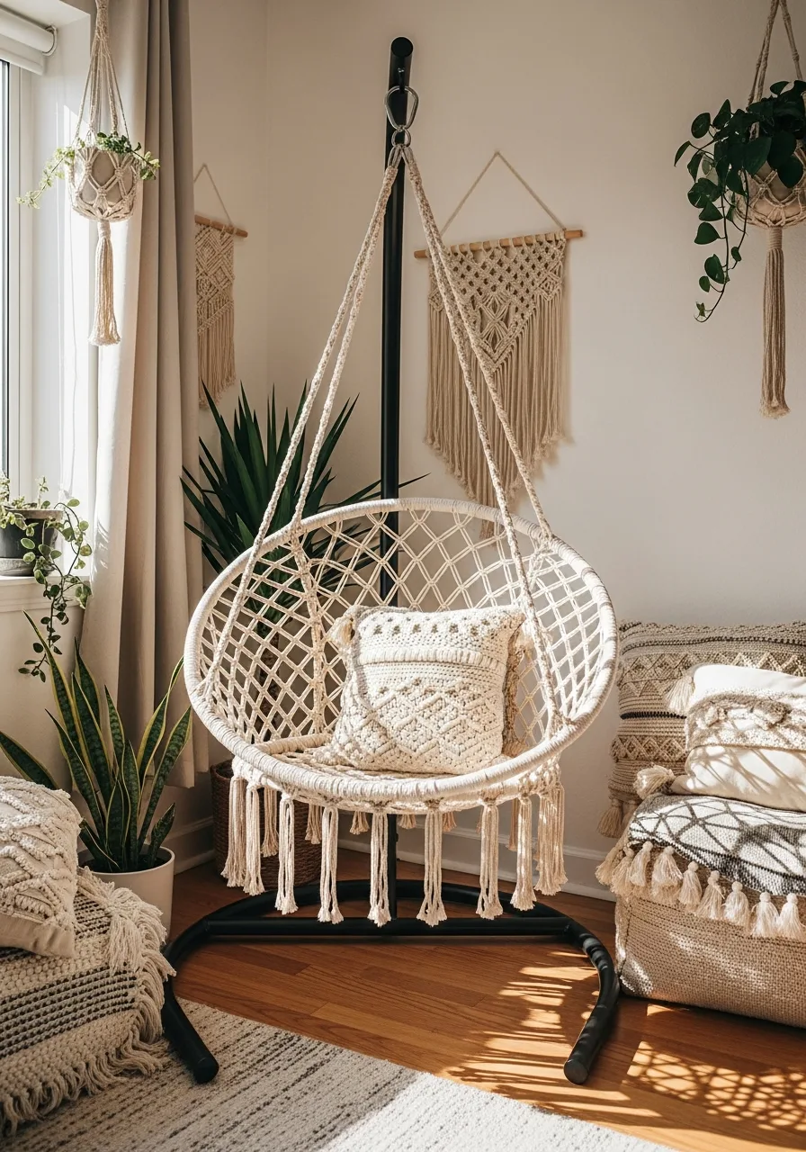 18. Macrame Hanging Chair
