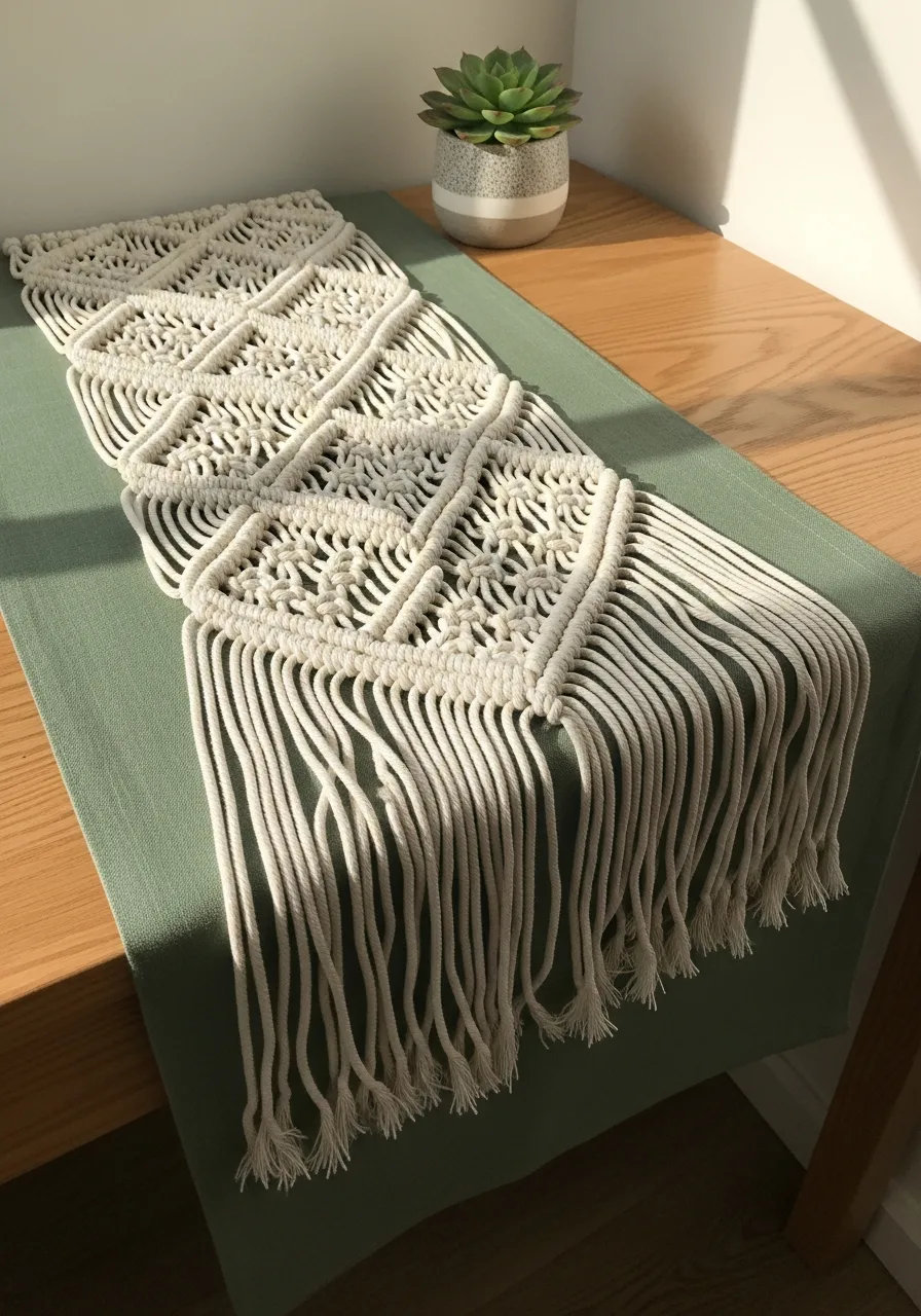 21. Macrame Table Runner
