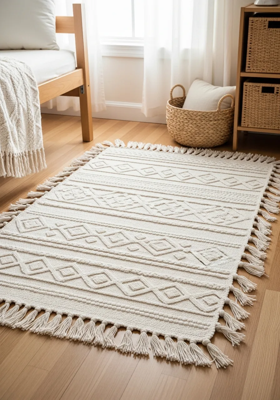 25. Fringed Cotton Area Rug