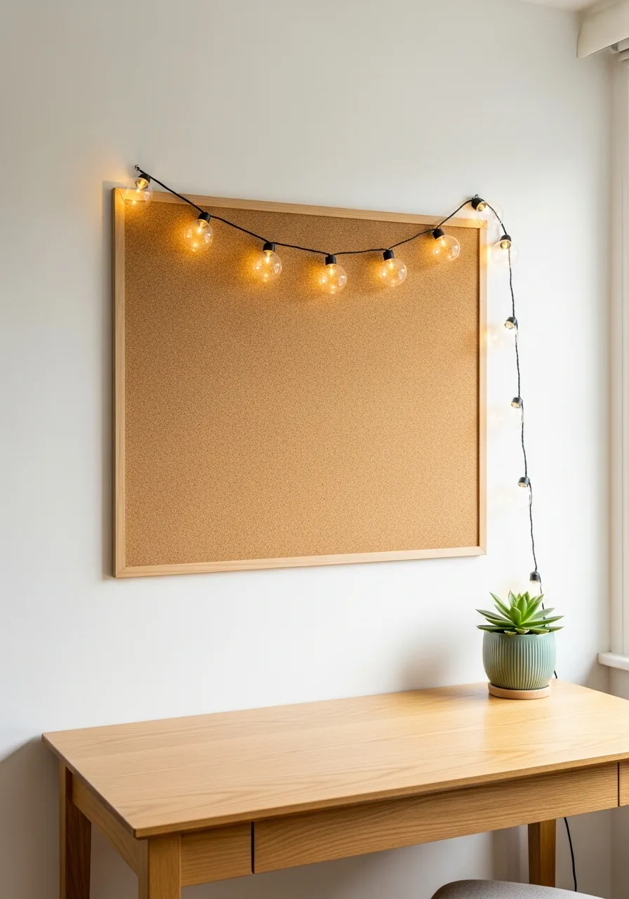 12. Cork Board With Lights