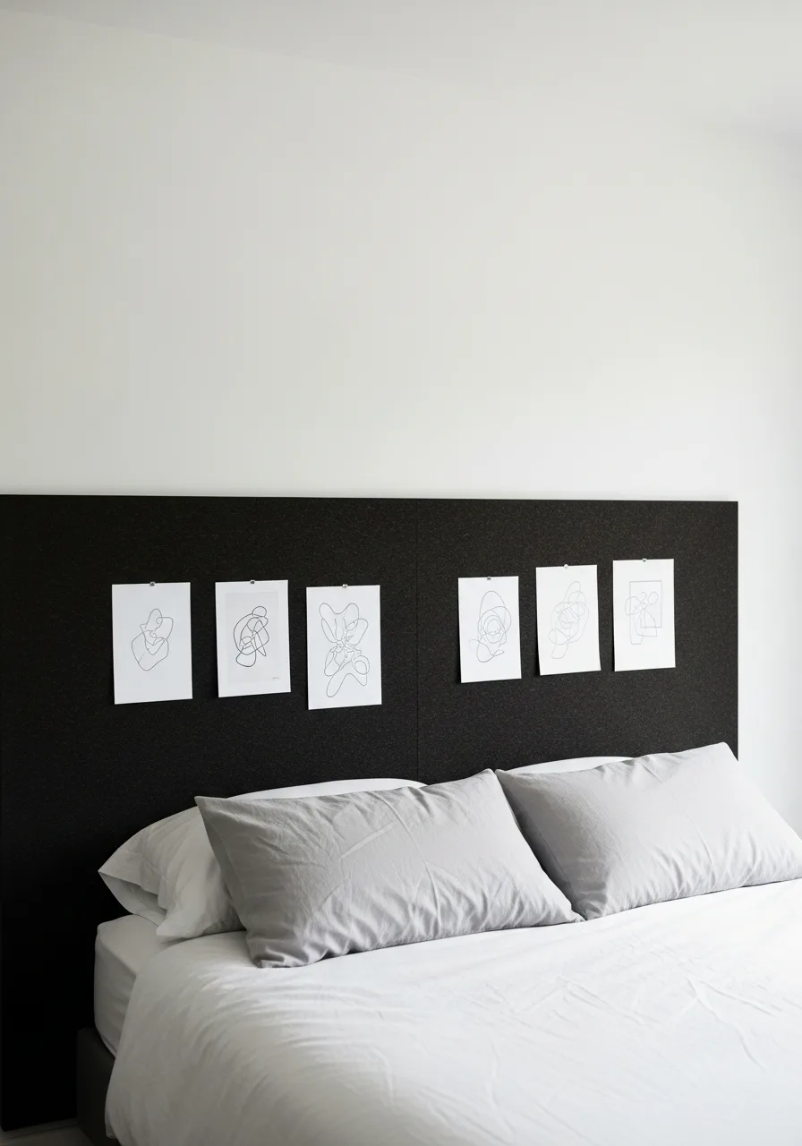 27. Cork Board Headboard Accent