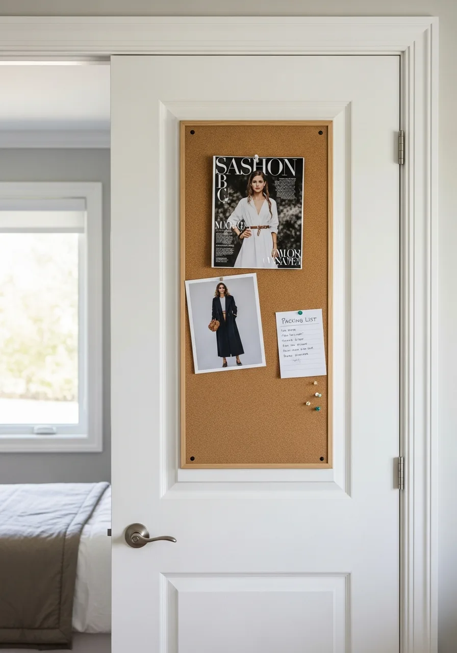 29. Cork Board Inside a Closet Door