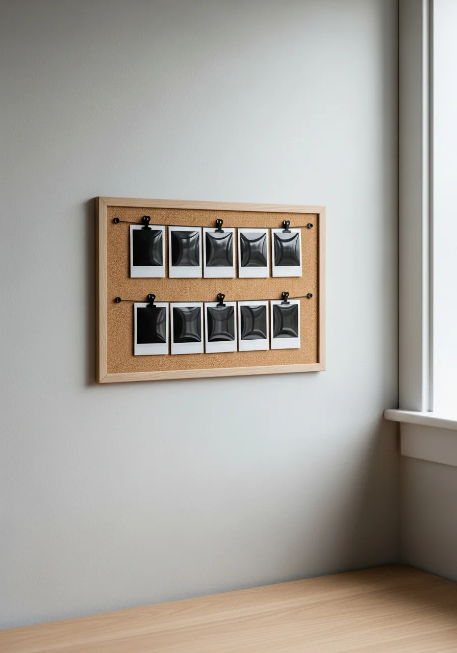 3. Polaroid Photo Cork Board