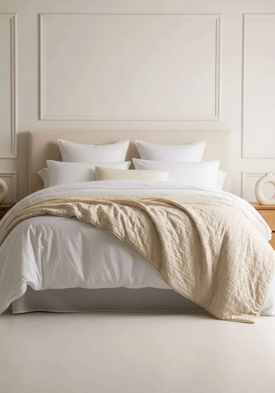 10. Layer a Quilted Coverlet