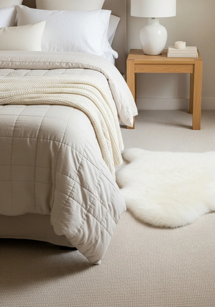 23. Layer a Sheepskin Rug
