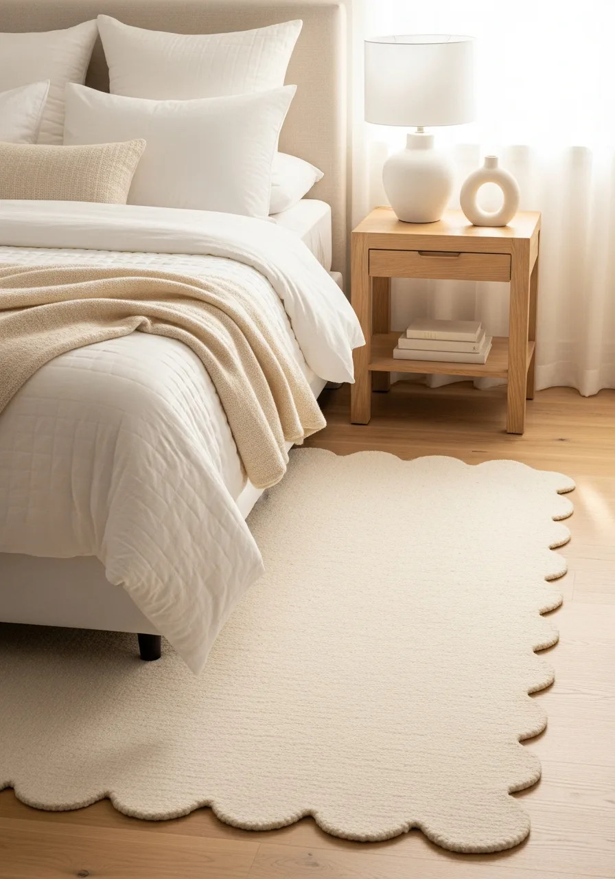32. Layer a Scalloped Rug