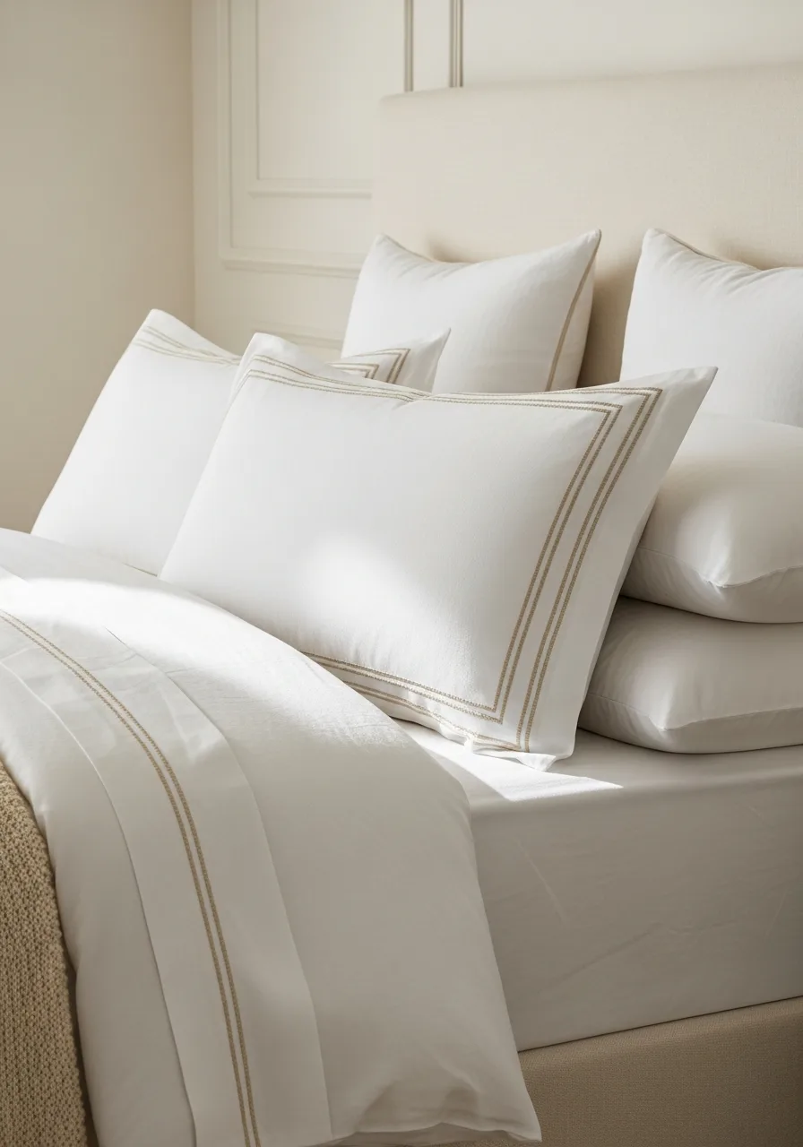 45. Pick Embroidered Border Shams