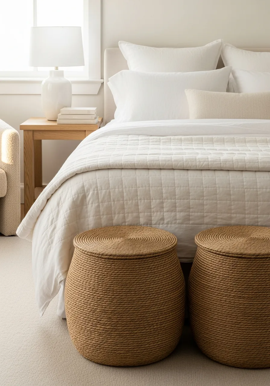 8. Incorporate Woven Storage Baskets