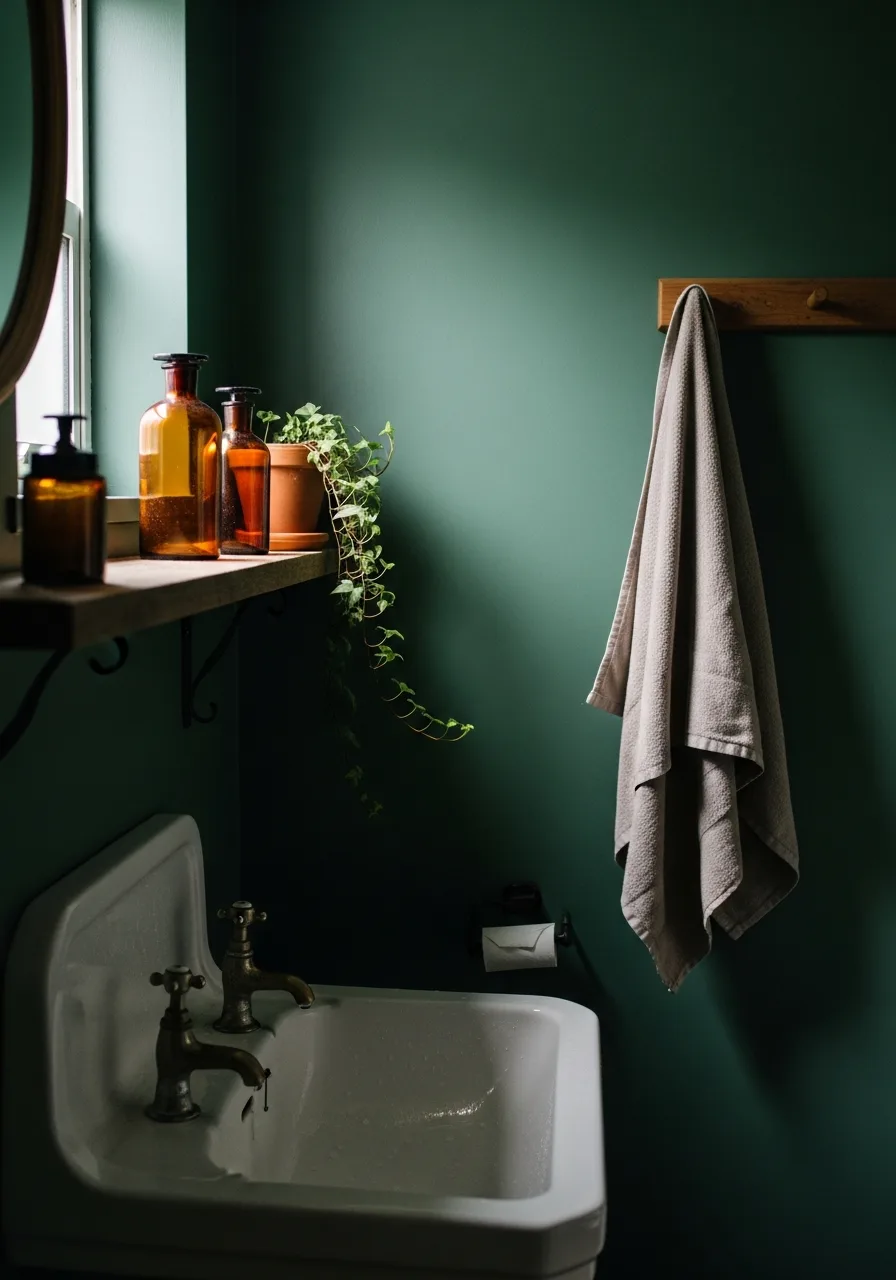 1. Deep Forest Green Walls