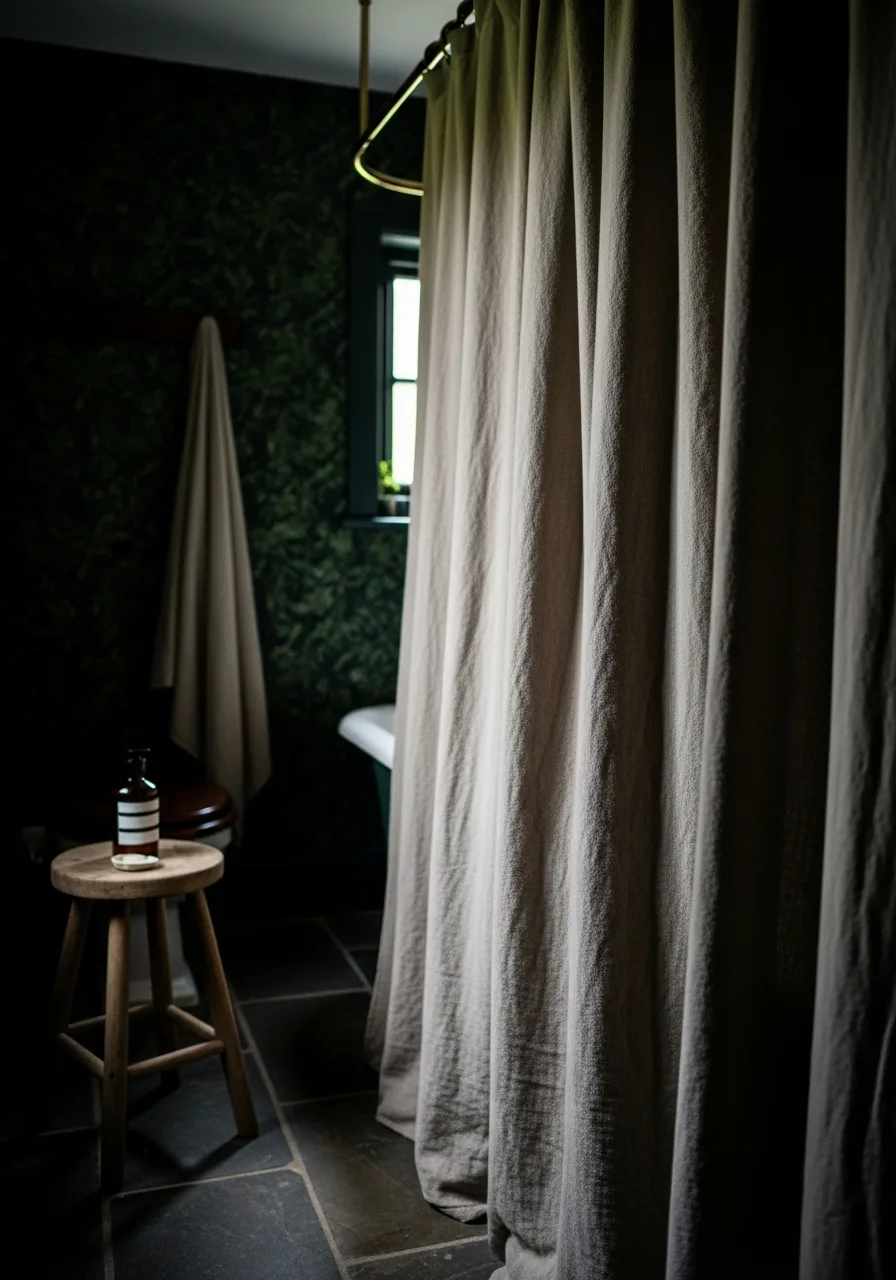 11. Heavy Linen Shower Curtains