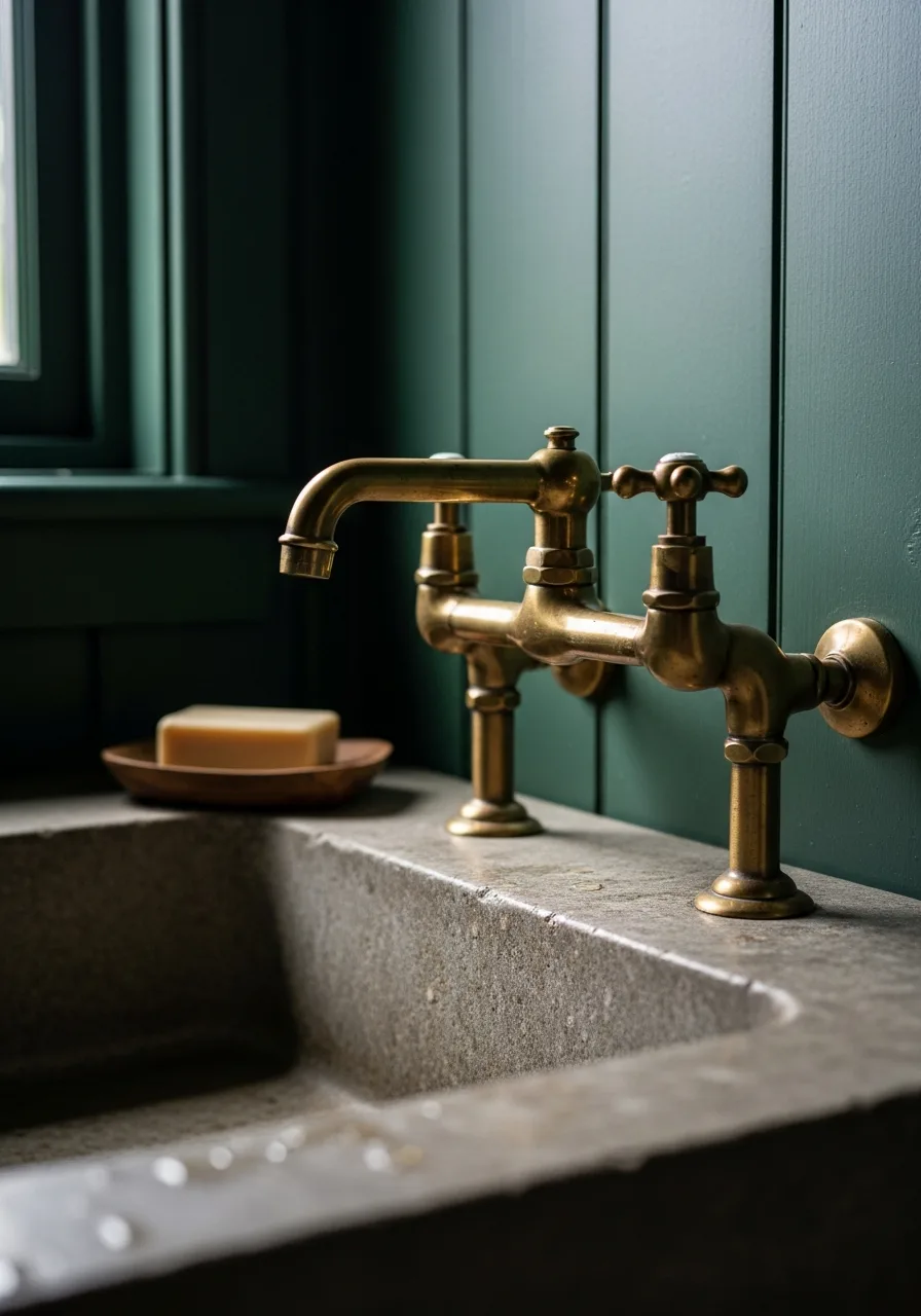 2. Vintage Brass Faucets
