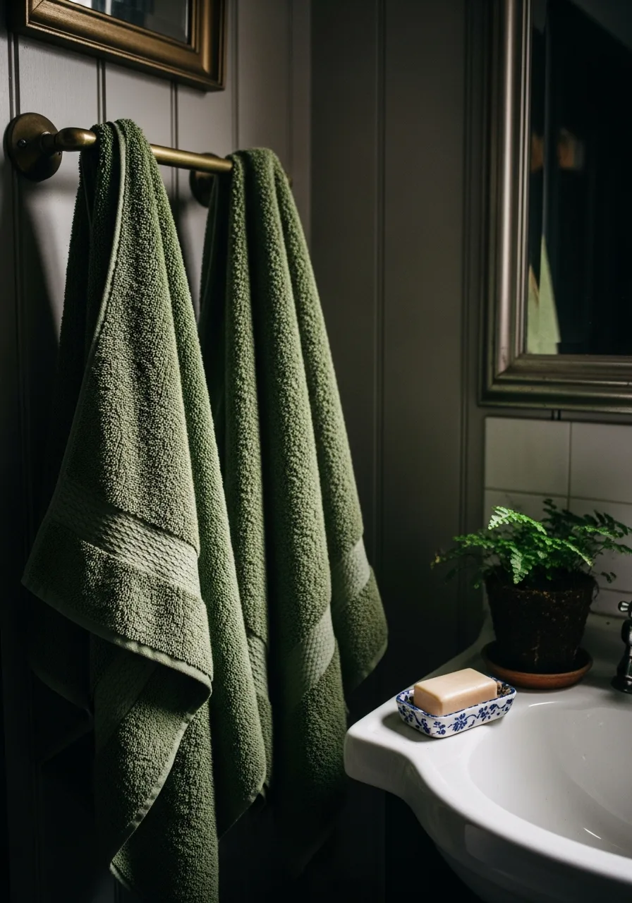 26. Moss Green Towels