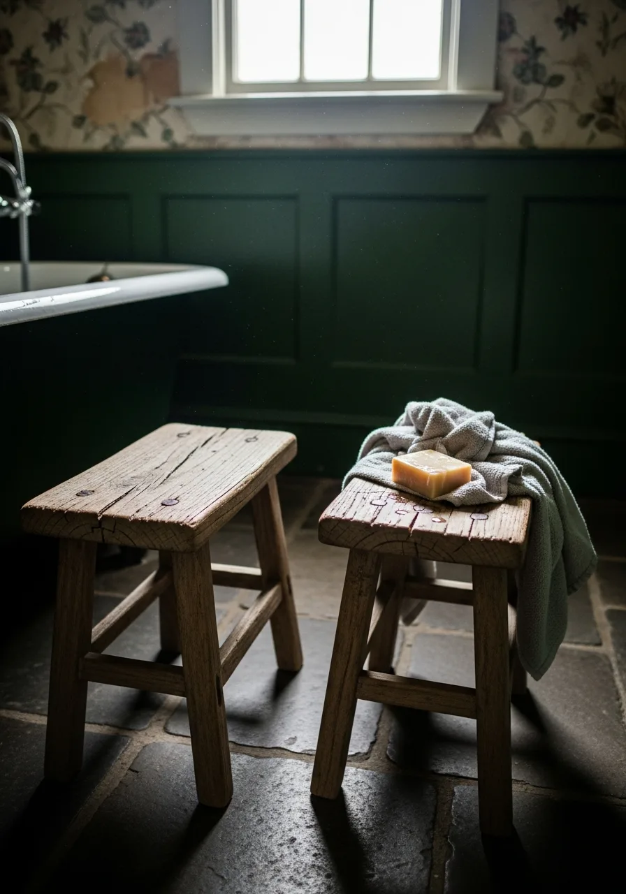30. Rustic Wood Stools