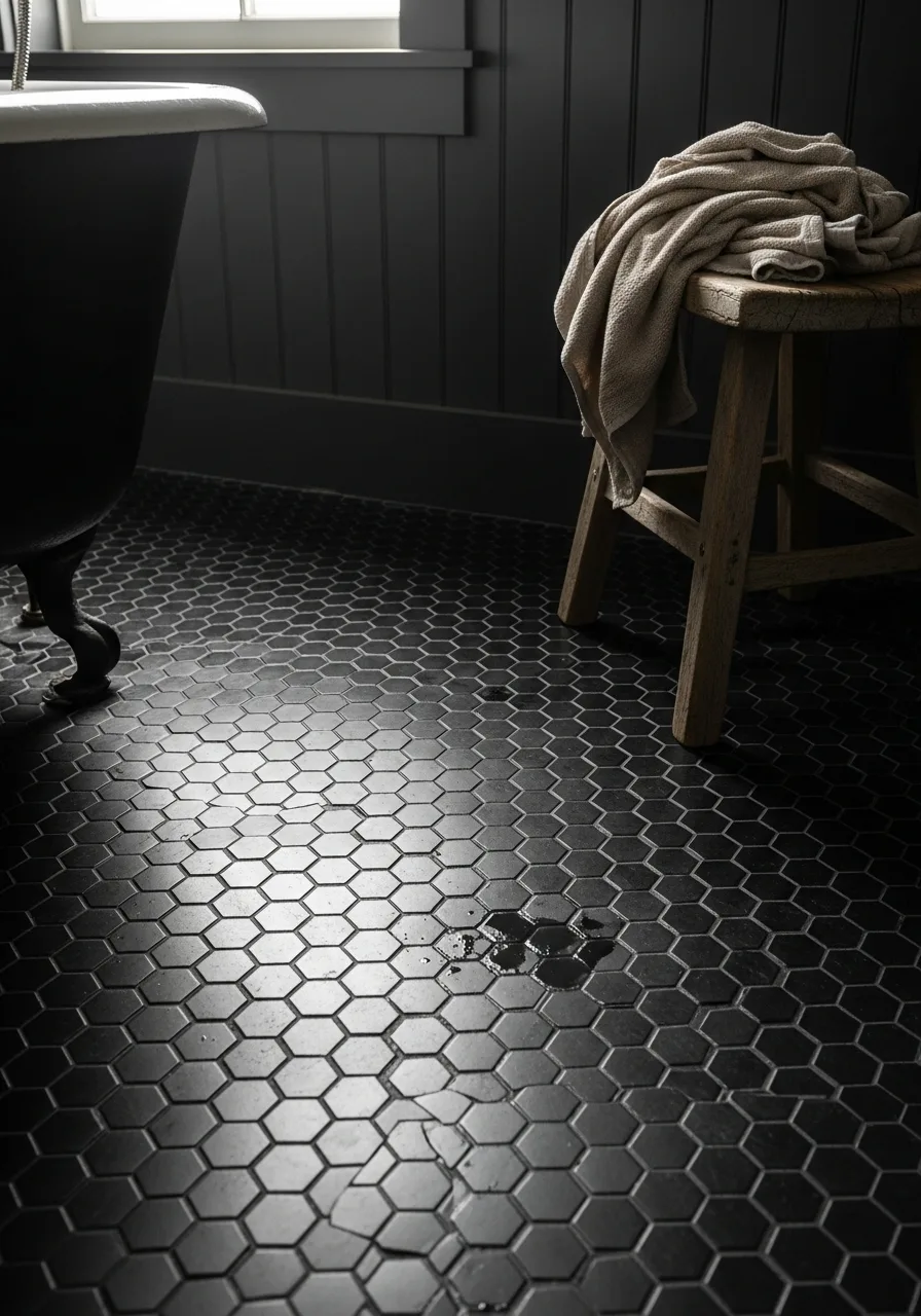 47. Black Hexagon Tiles