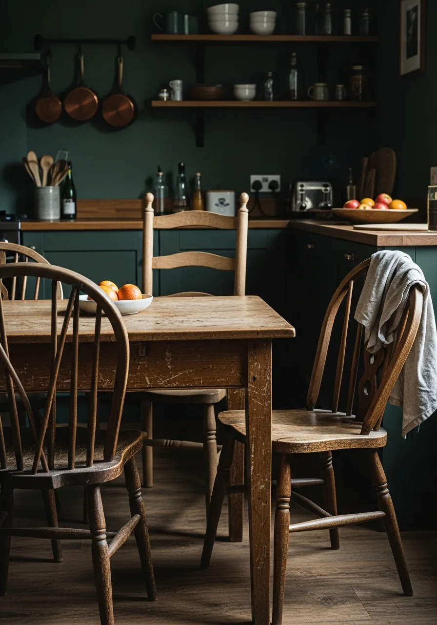 22. Mismatched Wooden Dining Chairs