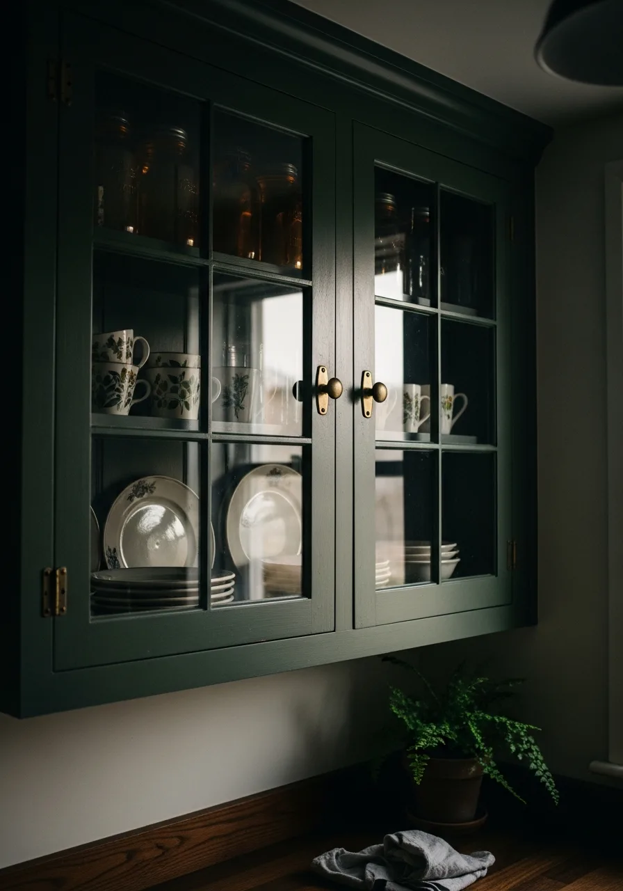 24. Glass Front Upper Cabinets