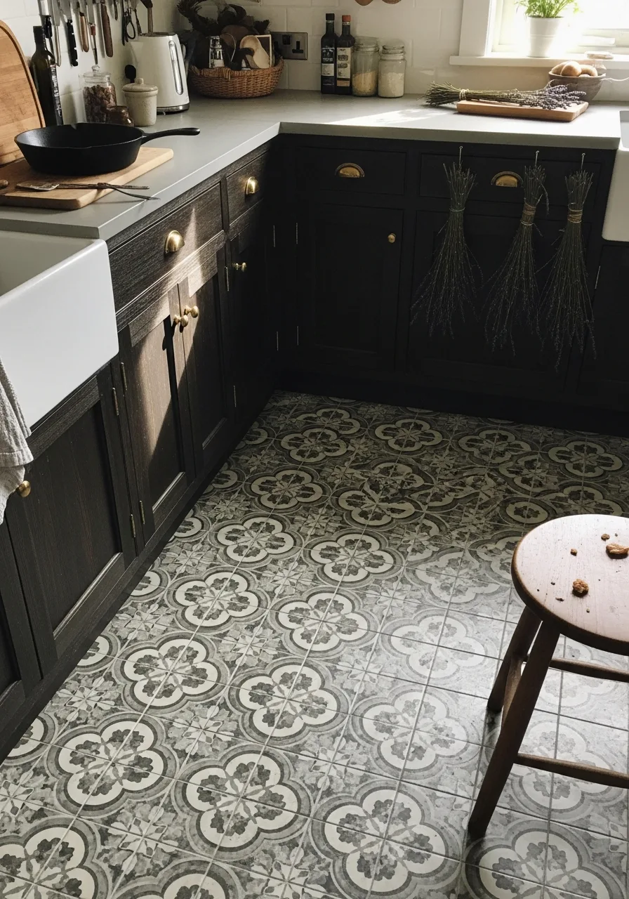 26. Patterned Cement Floor Tiles