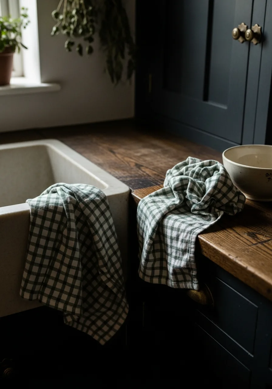 35. Gingham Cotton Dish Towels