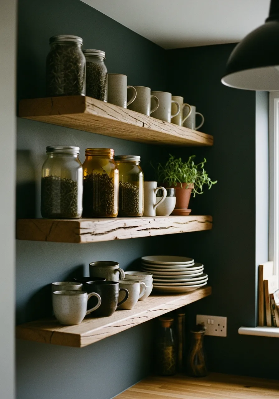 5. Open Reclaimed Wood Shelves