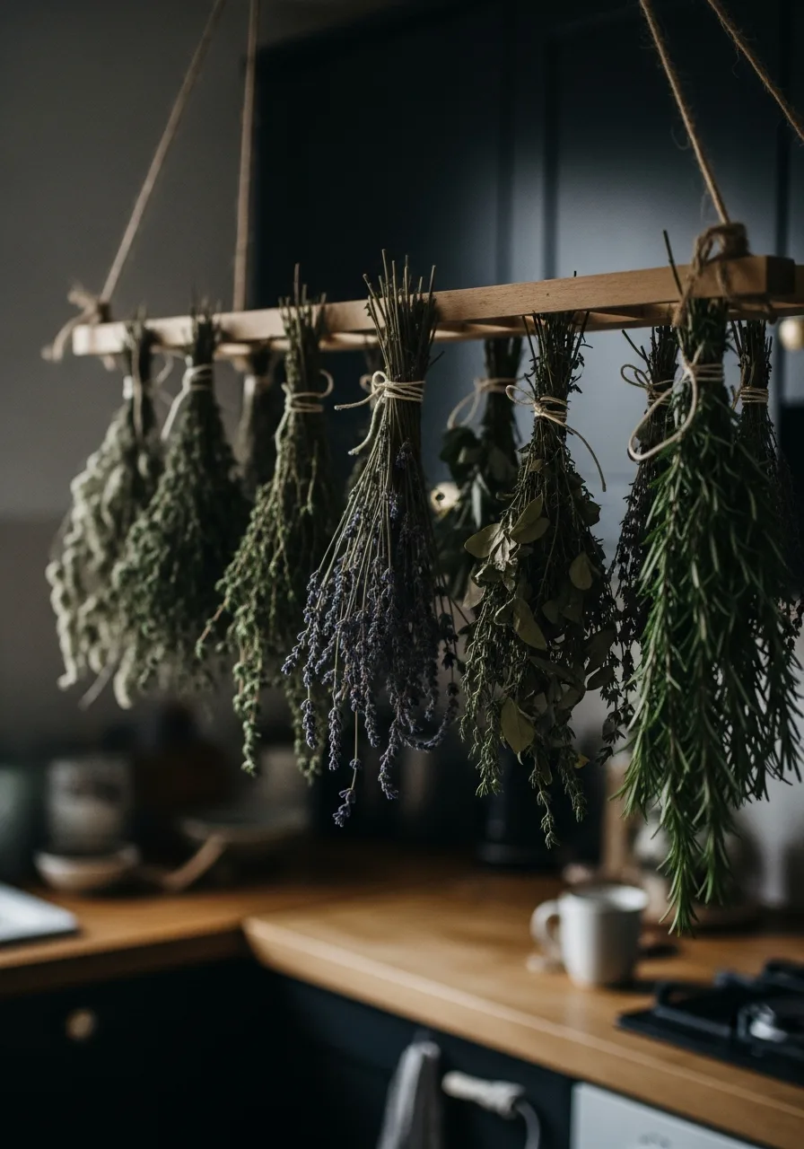 50. Wooden Herb Drying Rack