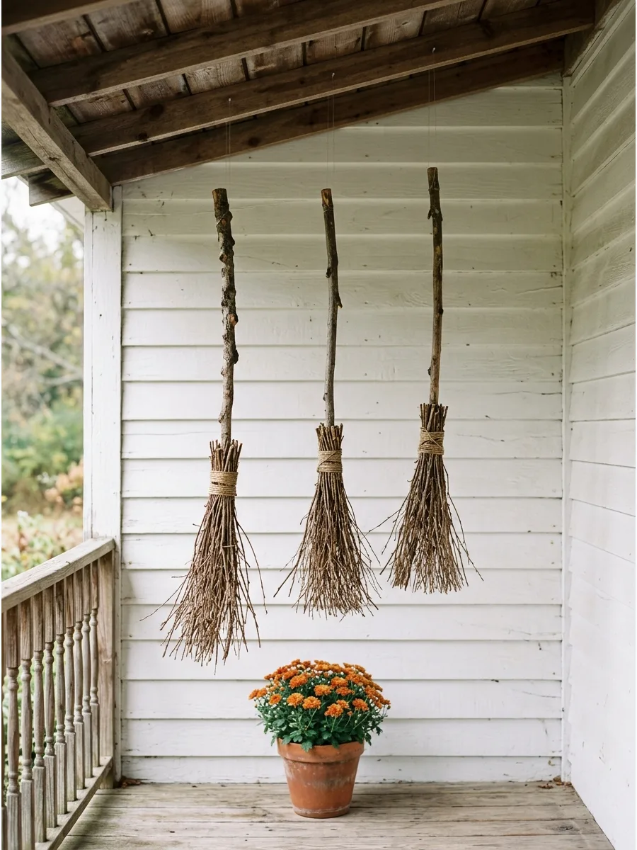 24. Suspended Twig Broomsticks