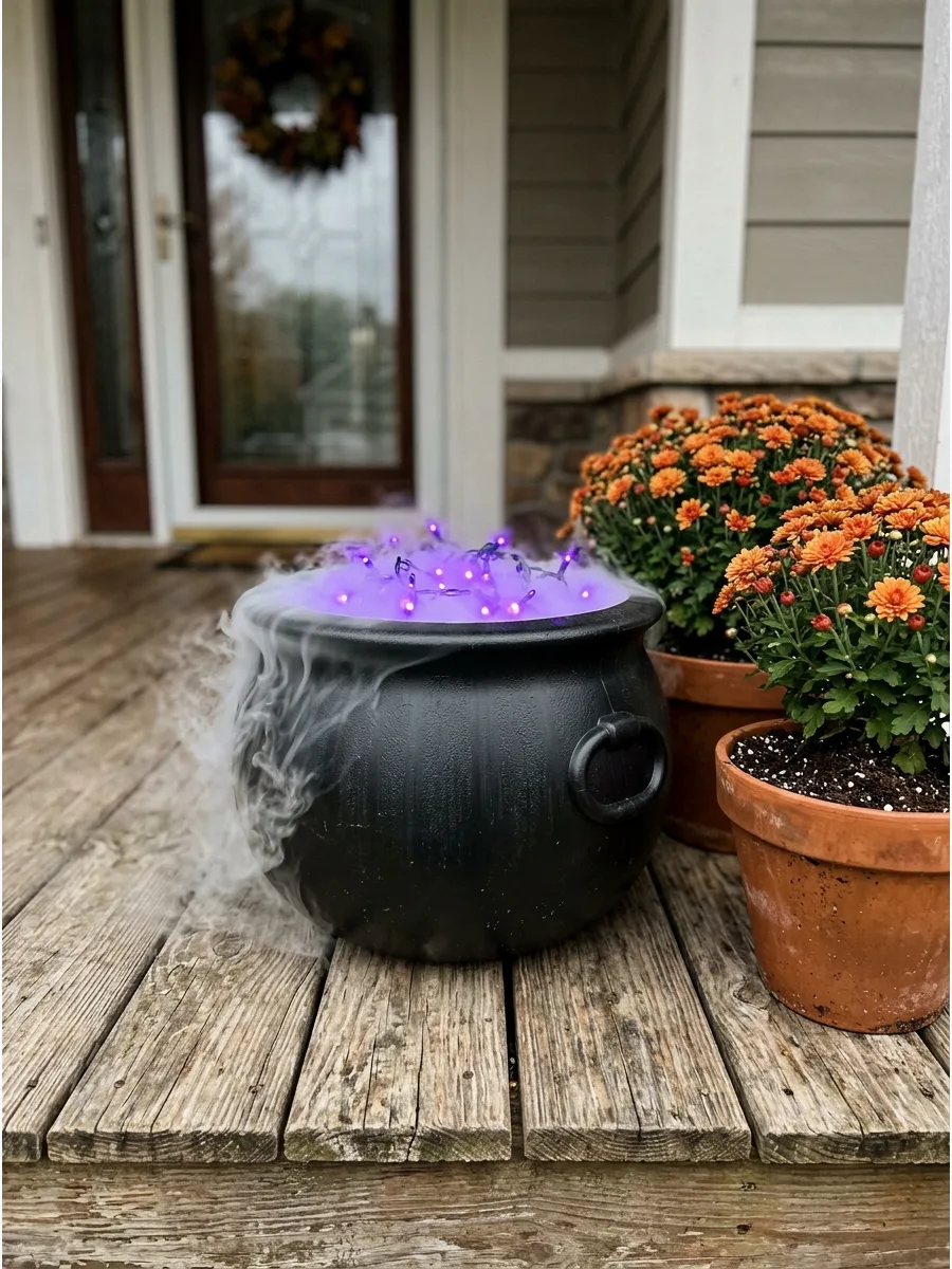 29. Fogging Porch Cauldron Setup