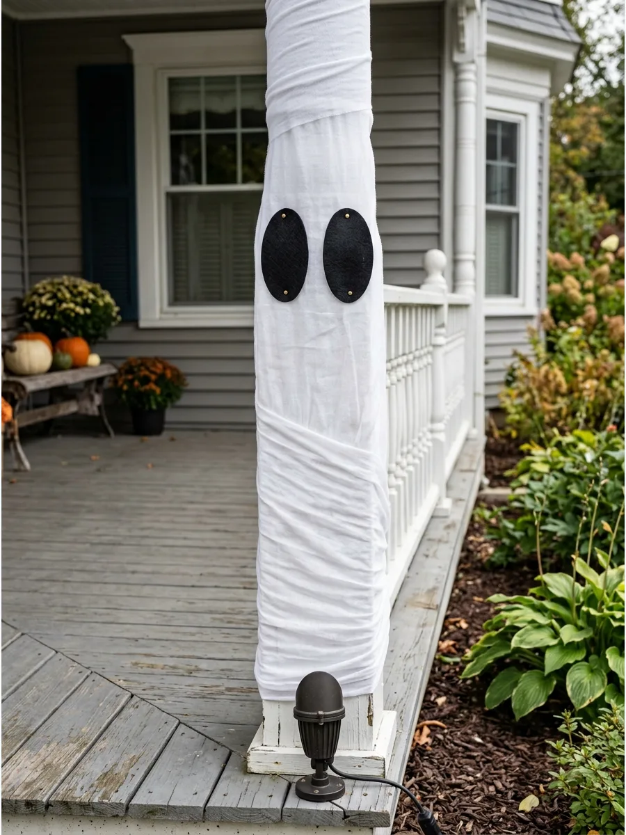 30. Fabric Wrapped Ghost Pillars