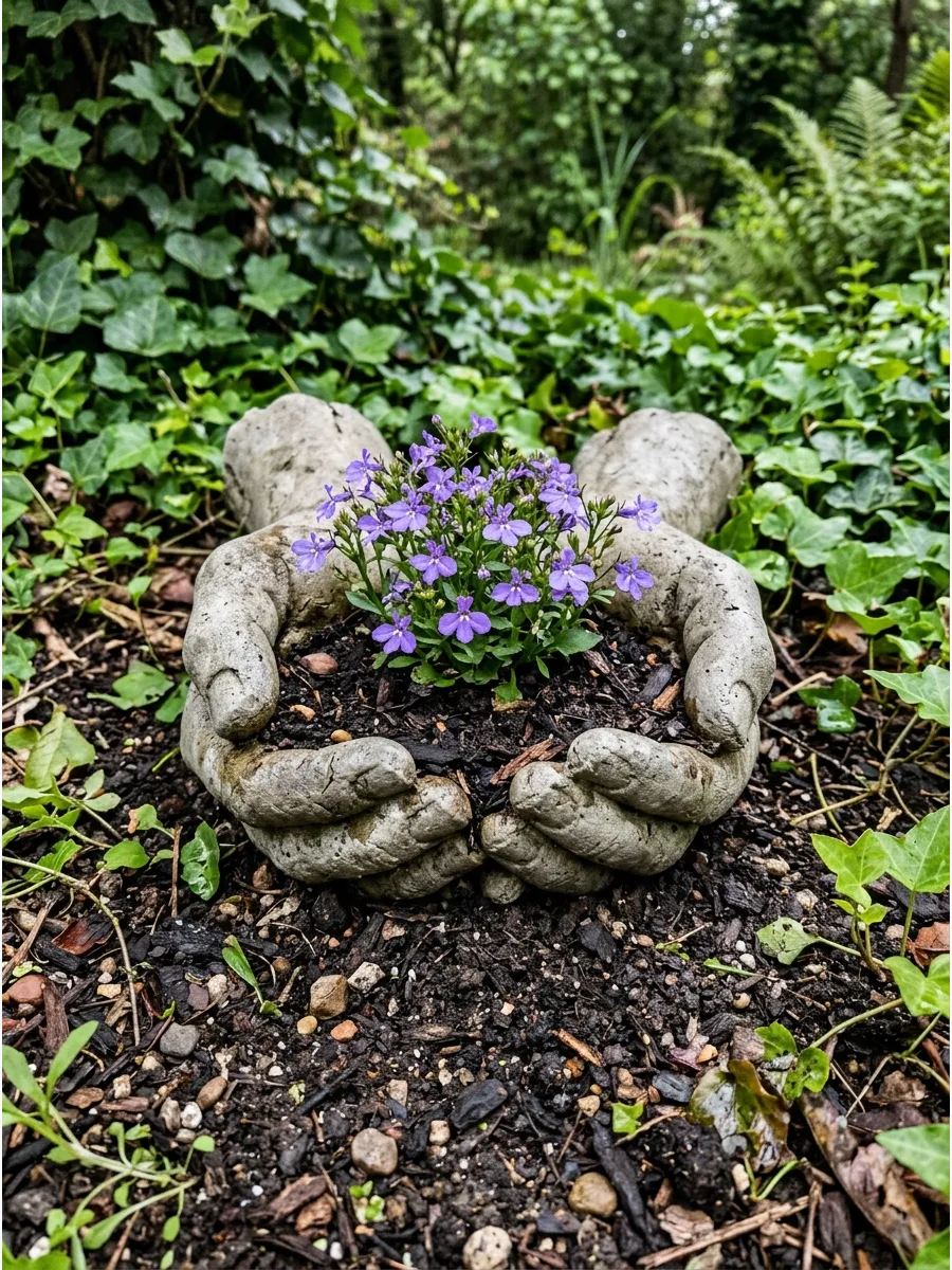 33. Concrete Hand Planters